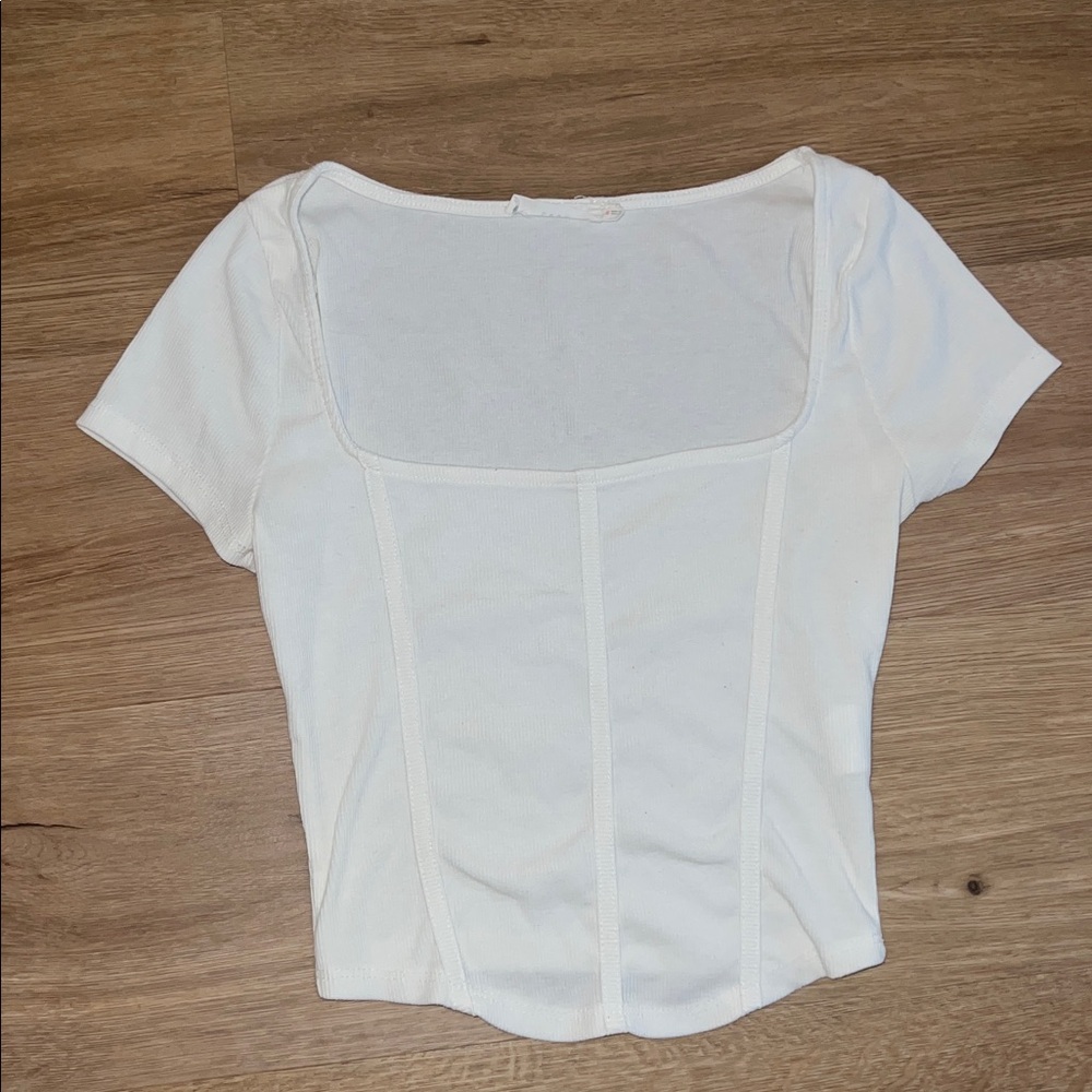 Lush White Ribbed Top
